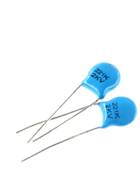 100只 高压瓷片电容 2000V 2KV 220PF 221K