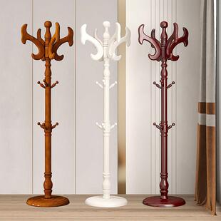 挂衣架落地卧室木质挂衣服架子家用客厅中式简易挂包架实木衣帽架