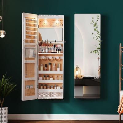 魔镜家居 多功能穿衣镜壁挂带灯镜化妆美妆首饰收纳柜全身镜家用