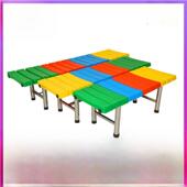 彩色户外不锈钢梳妆凳休息凳Abs塑料等待椅凳浴室换鞋 凳