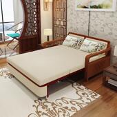 书房小户型多功能 全实木沙发床折叠两用2025新款 中式 临时留宿床