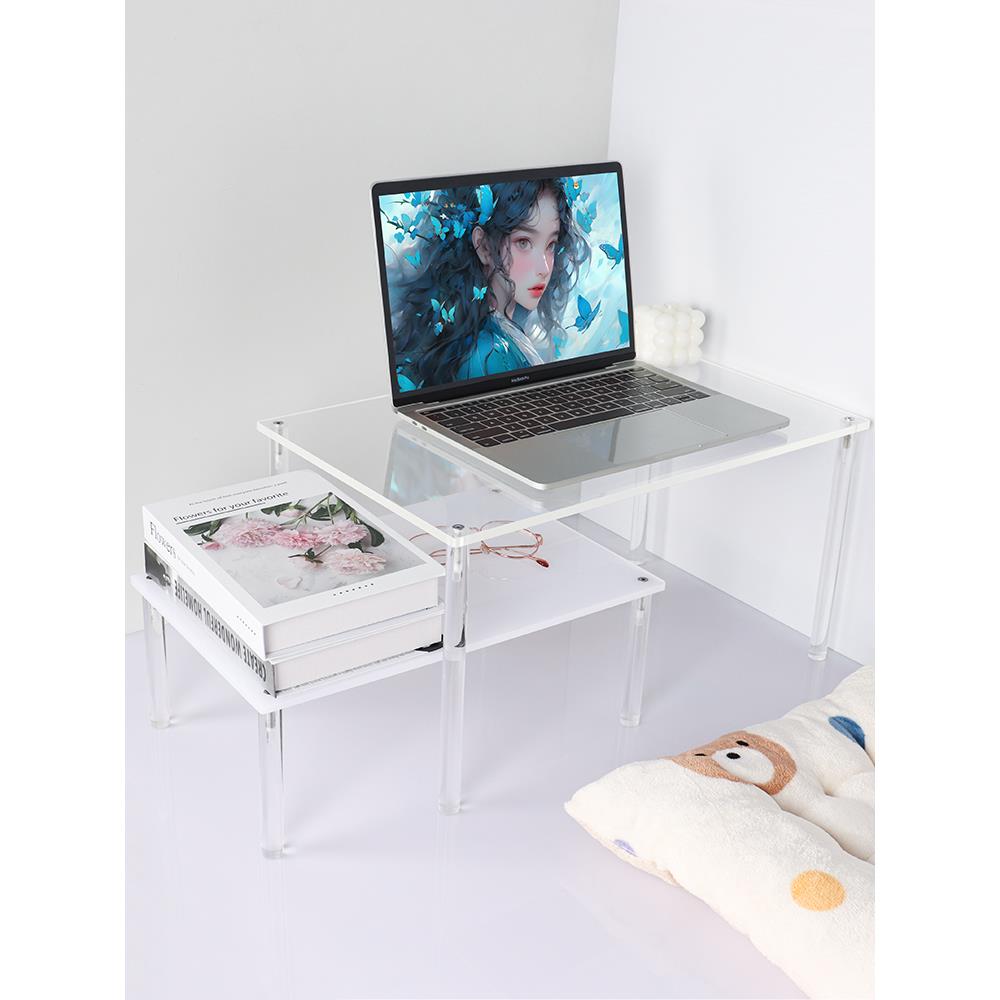 小桌子宿舍床上桌卧室飘窗电脑学习小桌子透明简易边桌小茶几极简