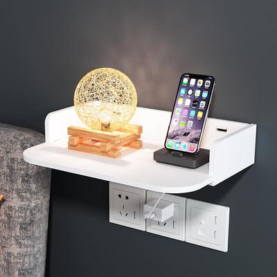 床头置物架床边手机充电放置架子悬空收纳壁挂墙上免打孔卧室墙壁