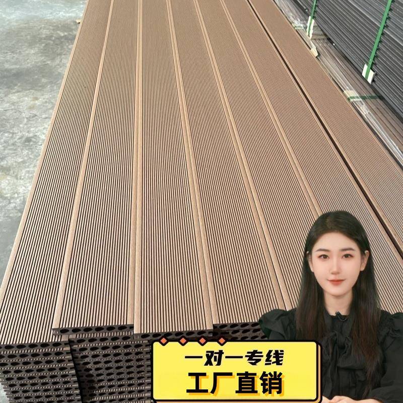 塑木地板户外 庭院露台防腐木公园栈道别墅阳台二代共挤木塑地板
