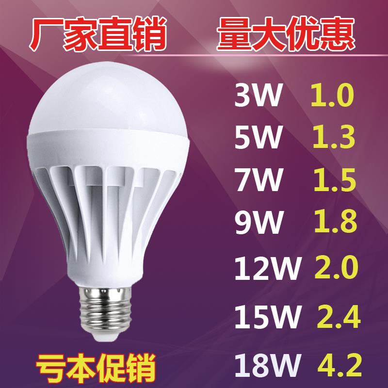 led灯泡超亮e27螺口b22卡口3w 5w家用室内暖黄白光螺旋节能球泡灯