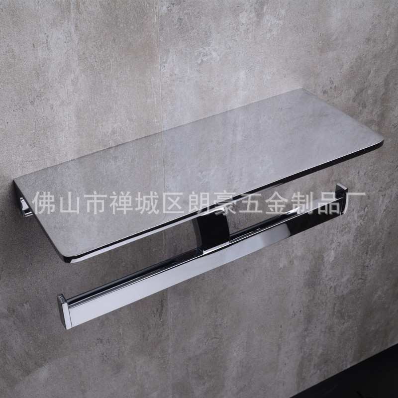 OLANG全铜双纸巾架圈纸架带平台置物架双联圈纸架