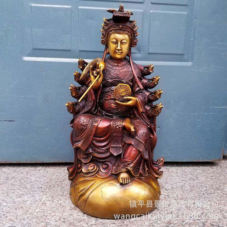 纯铜地母娘娘铜像大地之母九凤铜地姥元君后土夫人铜像摆件