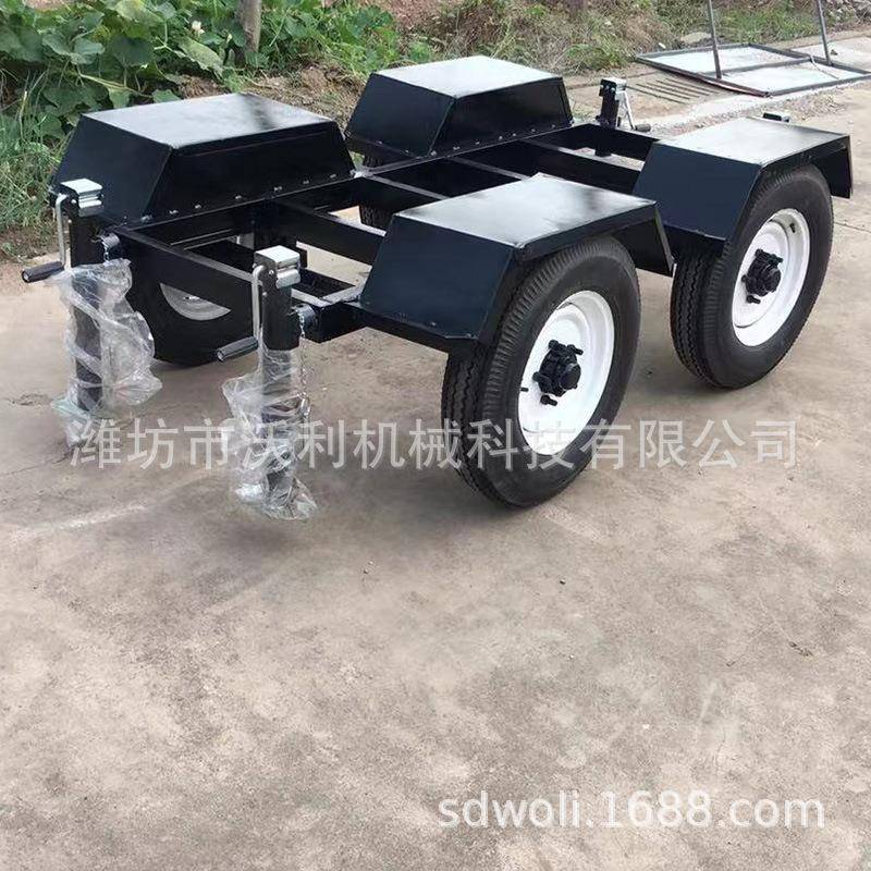 发电机组拖车房车底盘平板挂车移动工具车牵引车推车仓库平板车