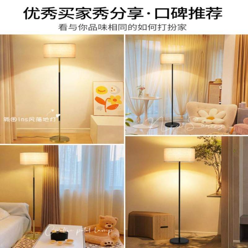 落地灯灯具现代简约客厅卧室立式落地台灯氛围法式风床头灯