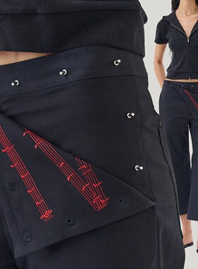 SoloForTwo 小众设计微喇九分裤女 夏季薄款微弹喇叭黑色休闲裤子