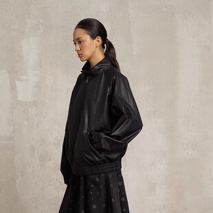 25秋冬新款 立领轻量皮衣 宽松外套 减负油纸皮黑夹克 SoloForTwo
