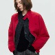 SoloForTwo 中古红色夹克立领正反两穿飞行服 秋冬羽绒宽松短外套