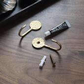 黄铜单头挂钩 纯铜精工细作 手作挂衣钩 玖物空间 厨房玄关装 饰钩