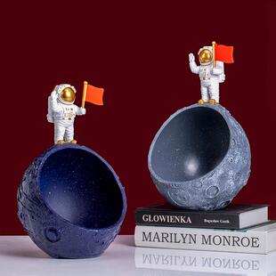 宇航员钥匙收纳桌面摆件客厅玄关家居电视柜托盘乔迁入户国旗装饰