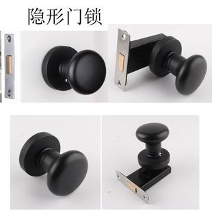 隐形门锁室背景墙门隐藏门把手暗藏合页单面锁暗锁室内卧门锁黑色