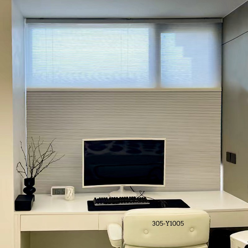 日夜蜂巢帘超强隔音电动百叶蜂窝窗帘免打孔遮光遮阳卧室厨房窗户