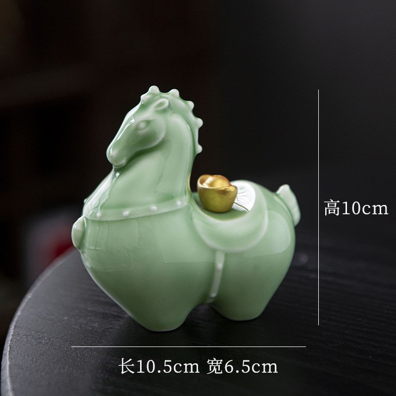 招财唐马陶瓷摆件马上有宝家居客厅装饰生肖马书房