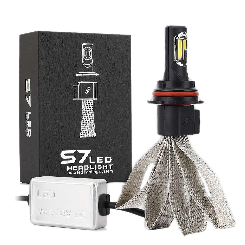 2件S7汽车LED大灯36W 4000LM 9007汽车LED大灯灯泡 改装聚光灯