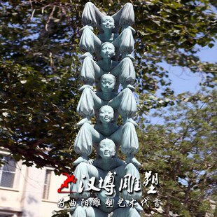 人物雕塑公园小品雕塑踩高跷雕塑玻璃钢仿铜雕塑城市民俗文化雕塑