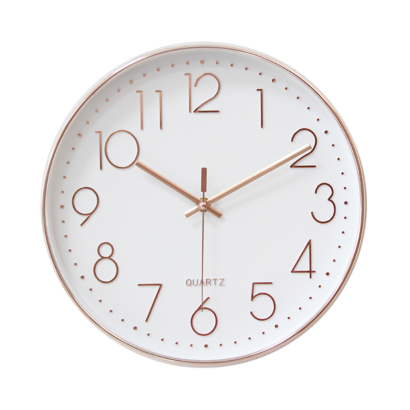 特 圆形卧室挂钟客厅跳秒机芯有声时钟装饰简约现代挂表钟表家用