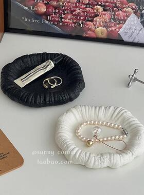 北欧ins风陶瓷收纳盘玄关钥匙置物盘首饰戒指展示盘桌面托盘摆件