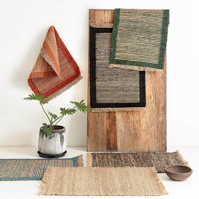 北欧ins印度进口彩色框黄麻手工编织地毯客厅走廊床边毯装饰门垫,居家布艺,地毯,淘宝优惠券,粉丝福利购,淘宝优惠卷