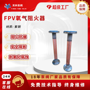 FP-XT氧气管道阻火器FPV-XT阀前阀后法兰DN100紫铜合金焊接阻火器