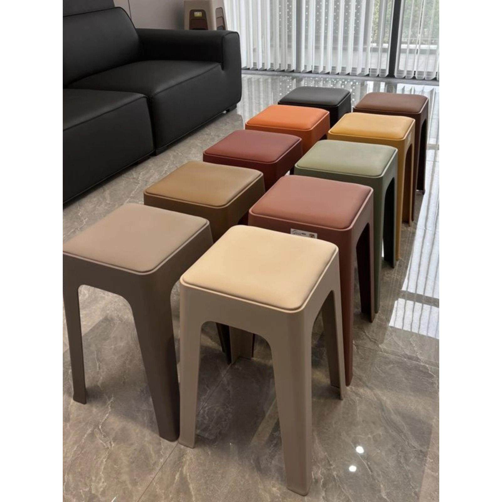 轻奢风塑料凳子家用特厚现代简约可叠放摞叠久坐舒服椅子高凳板凳,住宅家具,高脚凳,淘宝优惠券,粉丝福利购,淘宝优惠卷