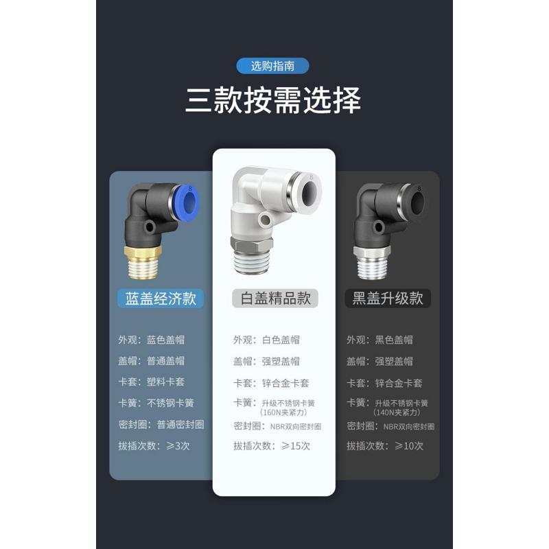 气动气管快速接头快插接头螺纹弯头PL8-02 /4-M5 /6-0T1 /10-03/1