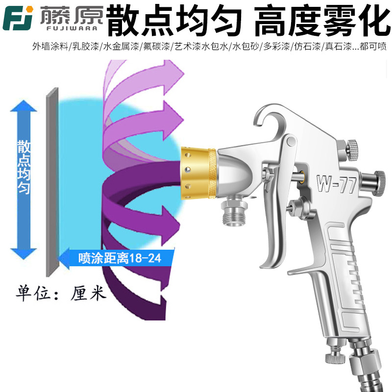 水包水多彩漆喷枪乳胶漆艺术漆油漆水包砂专用气动真石漆喷漆枪