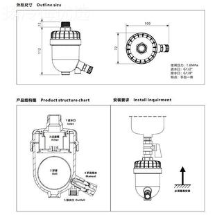 零气 干机压过滤器气XX802895水分离 DTV50自A动排水器 空压机冷