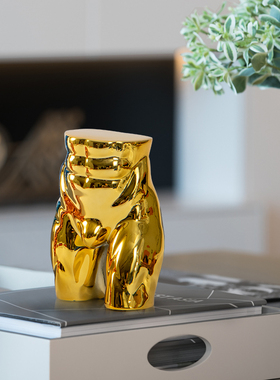 Rzone 轻奢电镀蓝色玫瑰金色半身人艺术工艺品家居装饰品软装摆件