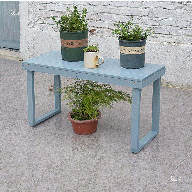 阳台实花置架复木古蓝色窗台窗一飘层多DC76肉架户外室内双层物架