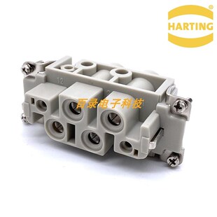 HARTING哈丁09380062701 4粗2细重载连接器6针母芯航空插头 80A