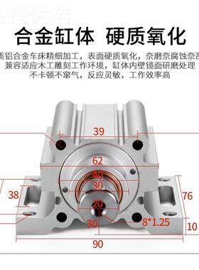 HDLH木工机械刻机自动上下料tfghsdloG开料机飞机定雕位气缸QY4-3