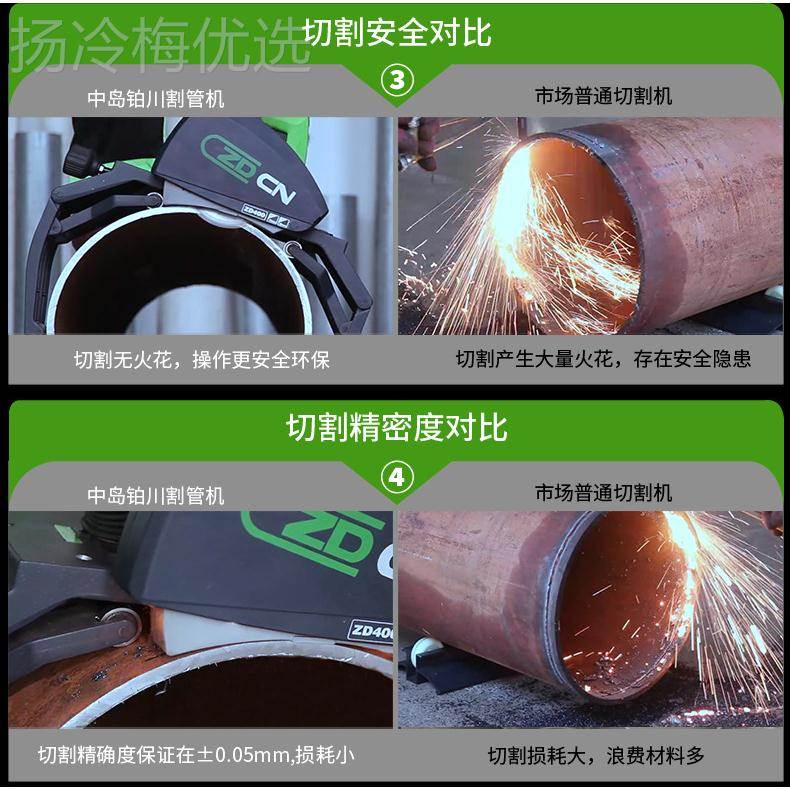 中割岛铂DEE川切管机塑料不锈钢钢铁管材割管机小型手道持管切管