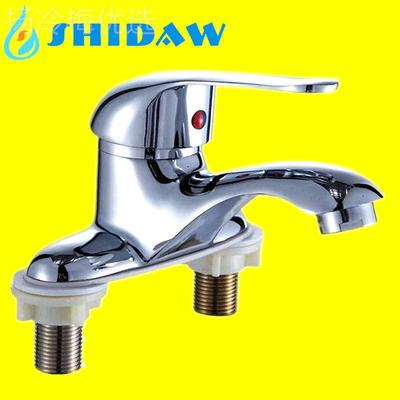 冷热立柱龙头 申达斯二联盆铜冷盆热FOV面盆龙 头 双孔三孔面龙头