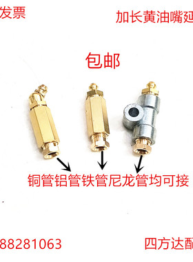 定制加长延伸黄油嘴油嘴接头固定黄油嘴6mm4mm铜双通油嘴组件加油