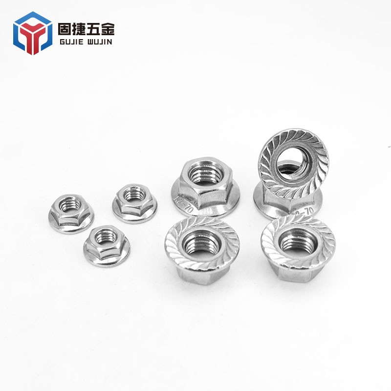法兰螺母304不锈钢六角螺帽螺丝锁紧防滑螺帽带垫防松M5M8M10M12