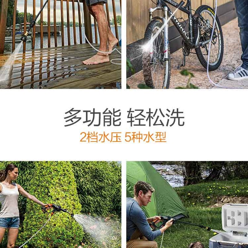 威克士洗车机wg629e无线锂电高压水枪充电式家用清洗机洗车神器