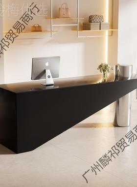 收银简约现代待服装店吧台不钢锈台柜台店铺小型个IIZ性公司前台