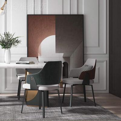 家用意RQS式家用椅轻奢高级感创意靠子背餐厅店设酒计师新款带扶