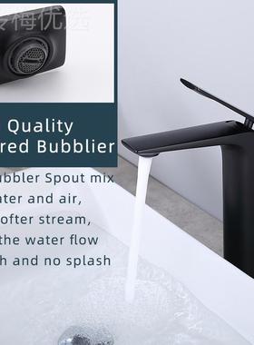 精铜冷热水龙DL-08016头 Matte Bslack Vcesel Sink Fauet卫生面