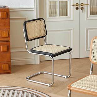 北欧实木编子座椅家用JHL餐椅中古椅咖啡椅藤厅酒店简约休闲nsi椅