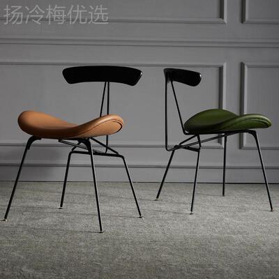 北复古业风餐椅loft简约工户型用家铁艺设计师欧YEX椅靠背洽谈休