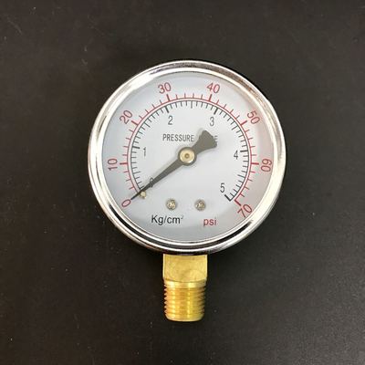Pressure gauge 压力表 直径60mm 压力 5kg/cm2 70psi 螺纹pt1/4