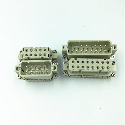 矩形插座重载连接器热流道配件HA-016-M/F10-16-32芯 10A针孔插件