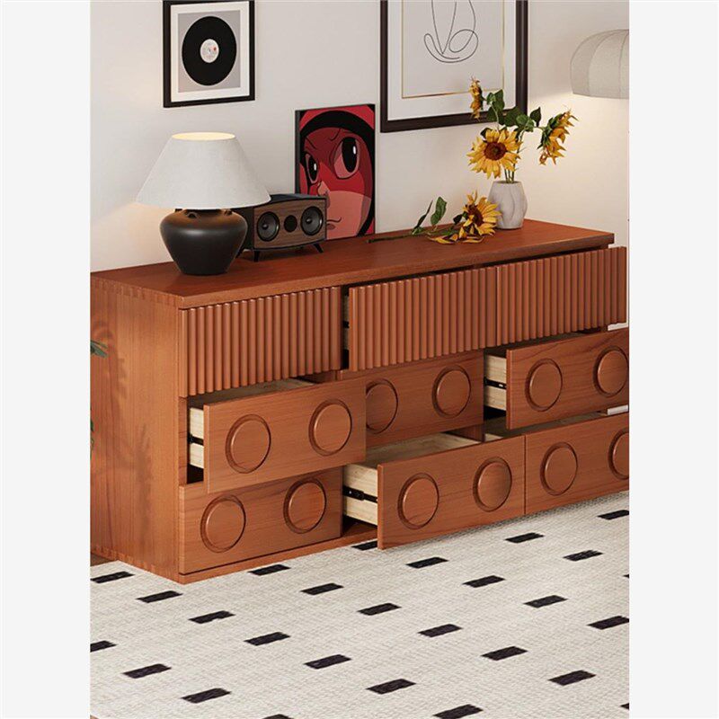 北欧实木卡门柜电视柜小户型现代简约组合储物柜中古客厅斗柜床头