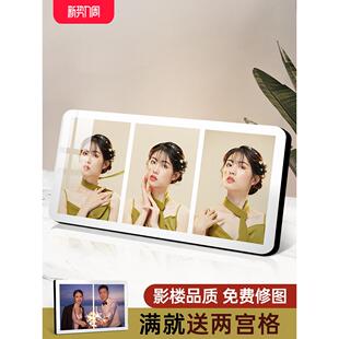 三宫格摆台洗照片做成相框高级定制作打印相片加三联四相册框摆件