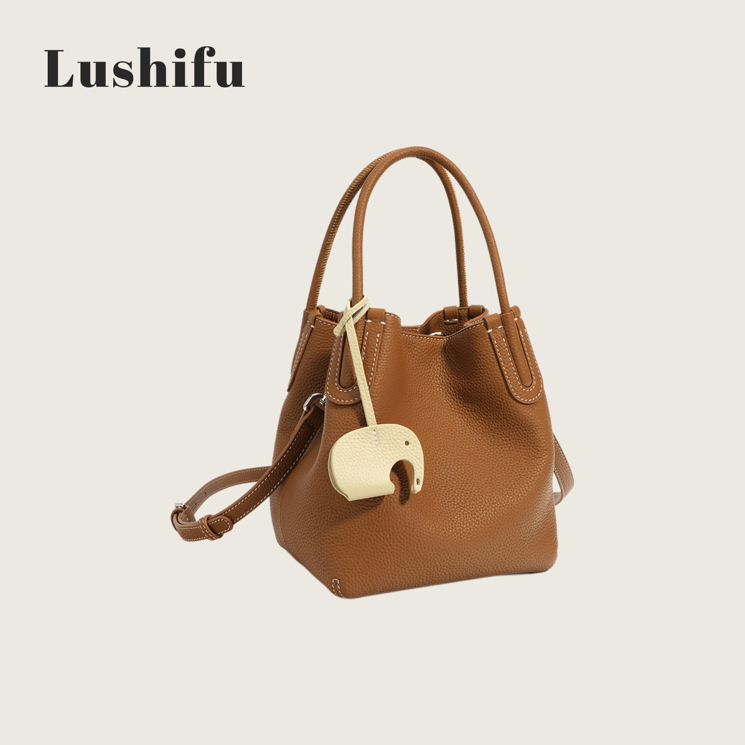 鹿师傅女包2026新款头层牛皮大容量单肩斜挎通勤百搭高级感手提包,箱包皮具/热销女包/男包,通用款女包,淘宝优惠券,粉丝福利购,淘宝优惠卷